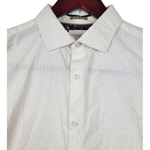 Denim & Flower Mens Shirt Short Sleeve Button Down Polka Dot Casual